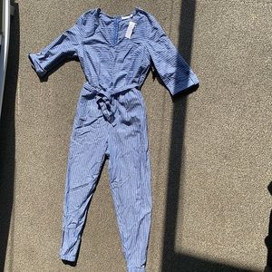 Pin striped blue & white jumpsuit